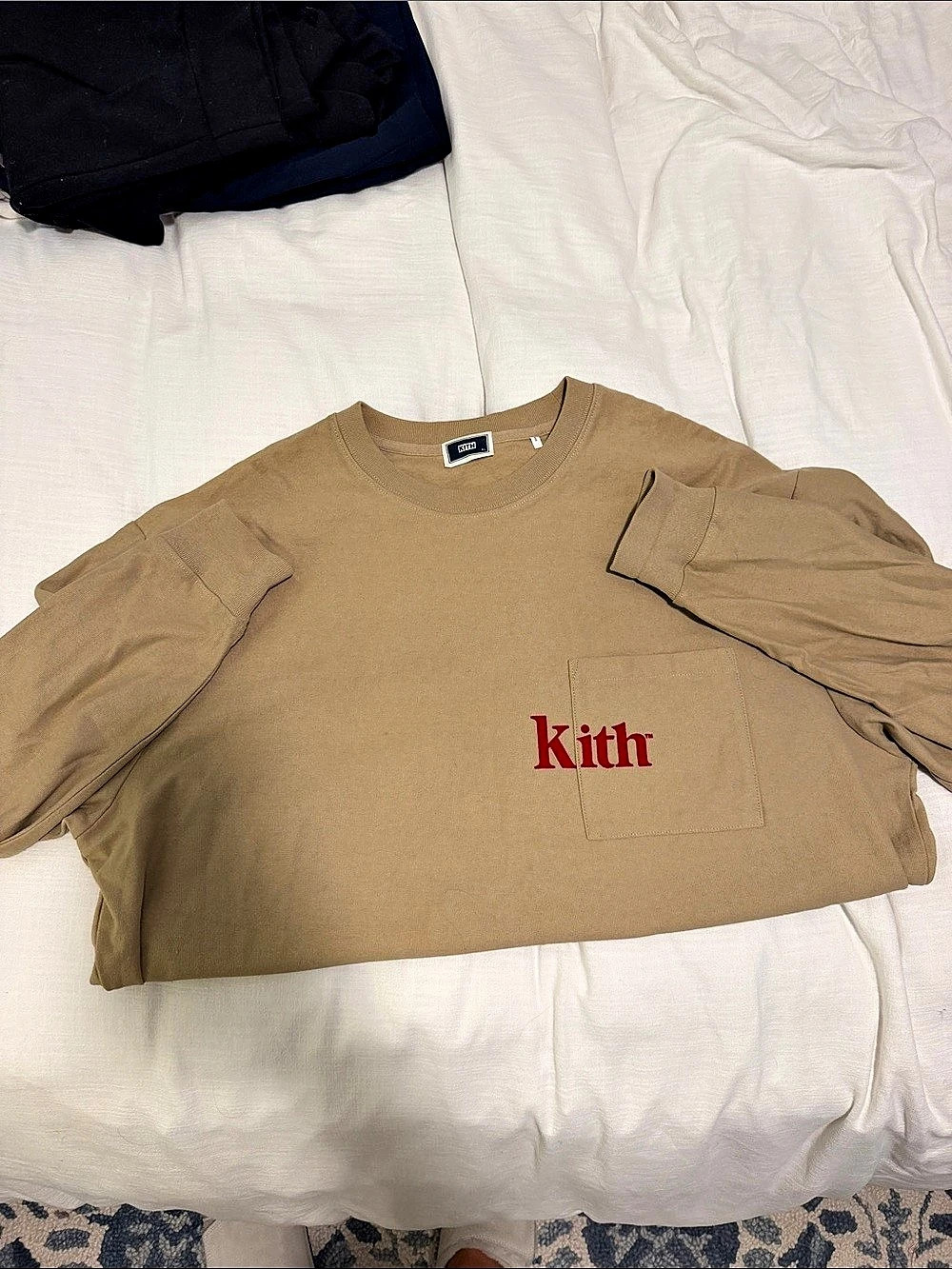 Kith Long Sleeve Quinn Tee Short Sleeve Pocket Tee in Brown MENS XL